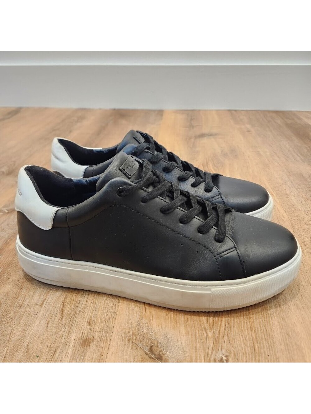 Kurt Geiger London 'Laney' Black Leather Mens Sneakrers EU45/US12